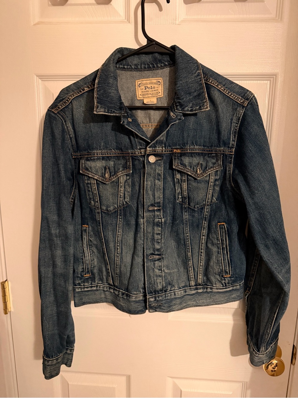 Polo Ralph Lauren Vintage American Flag Denim Trucker Jacket - EUC - Size M